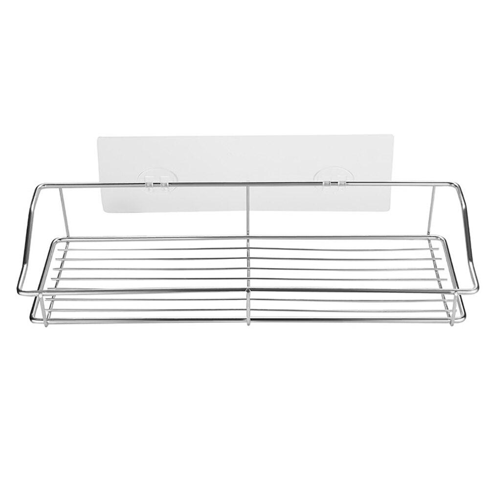 Maroon Asteria stainless steel bathroom storage shelf, punch-free design mounted on a bathroom wall for organized space.