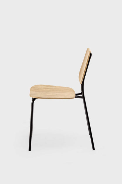 Aquamarine Poppy Hoya Chair in oak with modern design, showcasing smooth wooden finish and ergonomic seating for stylish comfort.