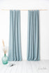 Greyish mint linen curtain with tab top design, stylish home decor by Magenta Sugarplum, perfect for adding a touch of elegance.