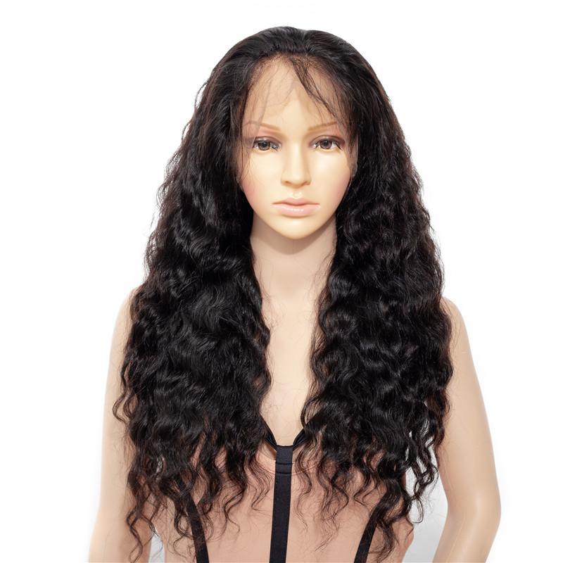 Cerise Alfie BeuMax Brazilian 13x4 natural wave lace front human hair wig, showcasing the detailed lace front and textured waves.