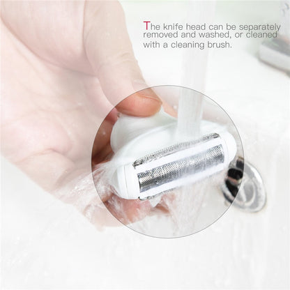 Maroon Asteria 5-in-1 electric lady shaver with painless hair removal epilator and shaving functions for smooth skin.