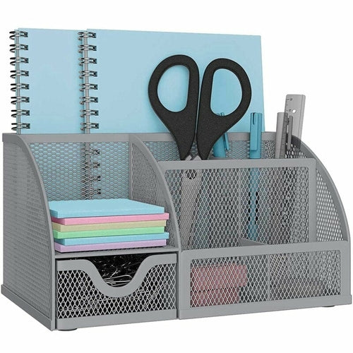Maroon Asteria sturdy desktop organizer with multiple compartments for home office, school, or college desk organization