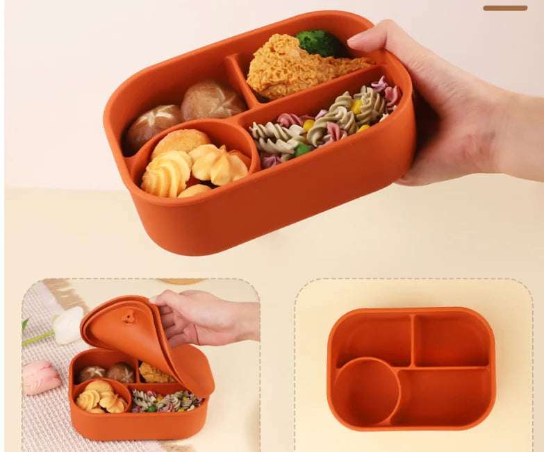 Rose Oscar BPA free silicone food container for microwave, heat-resistant bento box, kitchen food storage solution