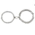 Silver Juneberry stainless steel couple bracelets with magnetic heart charms and Cuban chain design, stylish and romantic jewelry.
