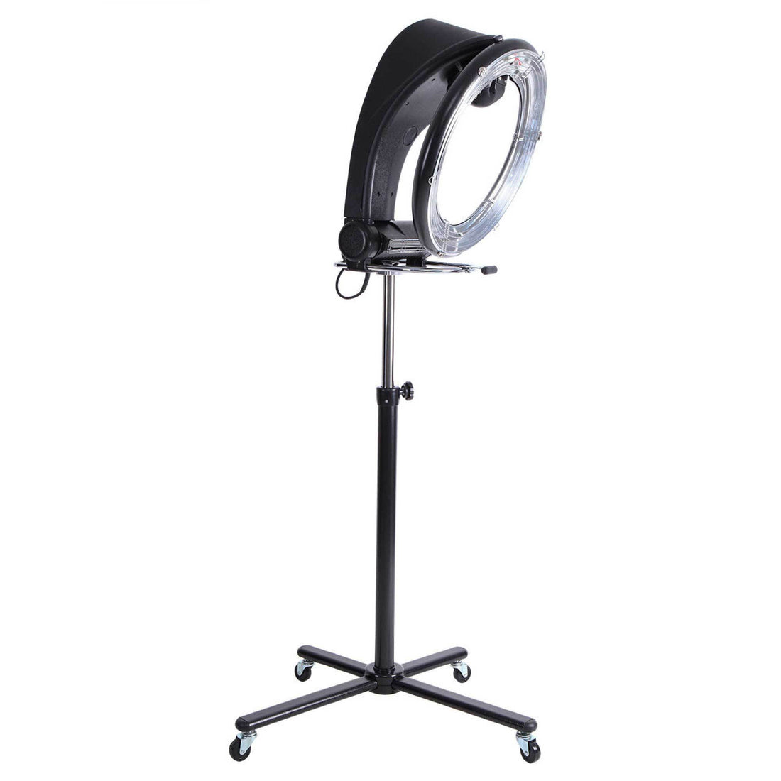 Ozdingo Ellie &amp; Ruby standing hair dryer with 360° rotating halo and accelerator features, designed for home and garden use.