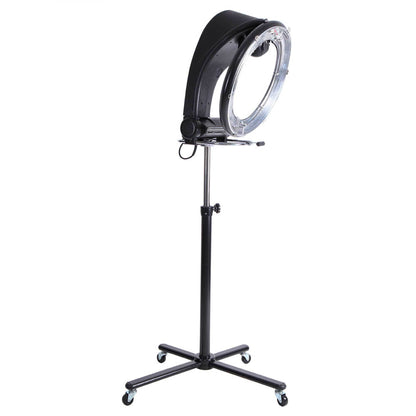 Ozdingo Ellie &amp; Ruby standing hair dryer with 360° rotating halo and accelerator features, designed for home and garden use.