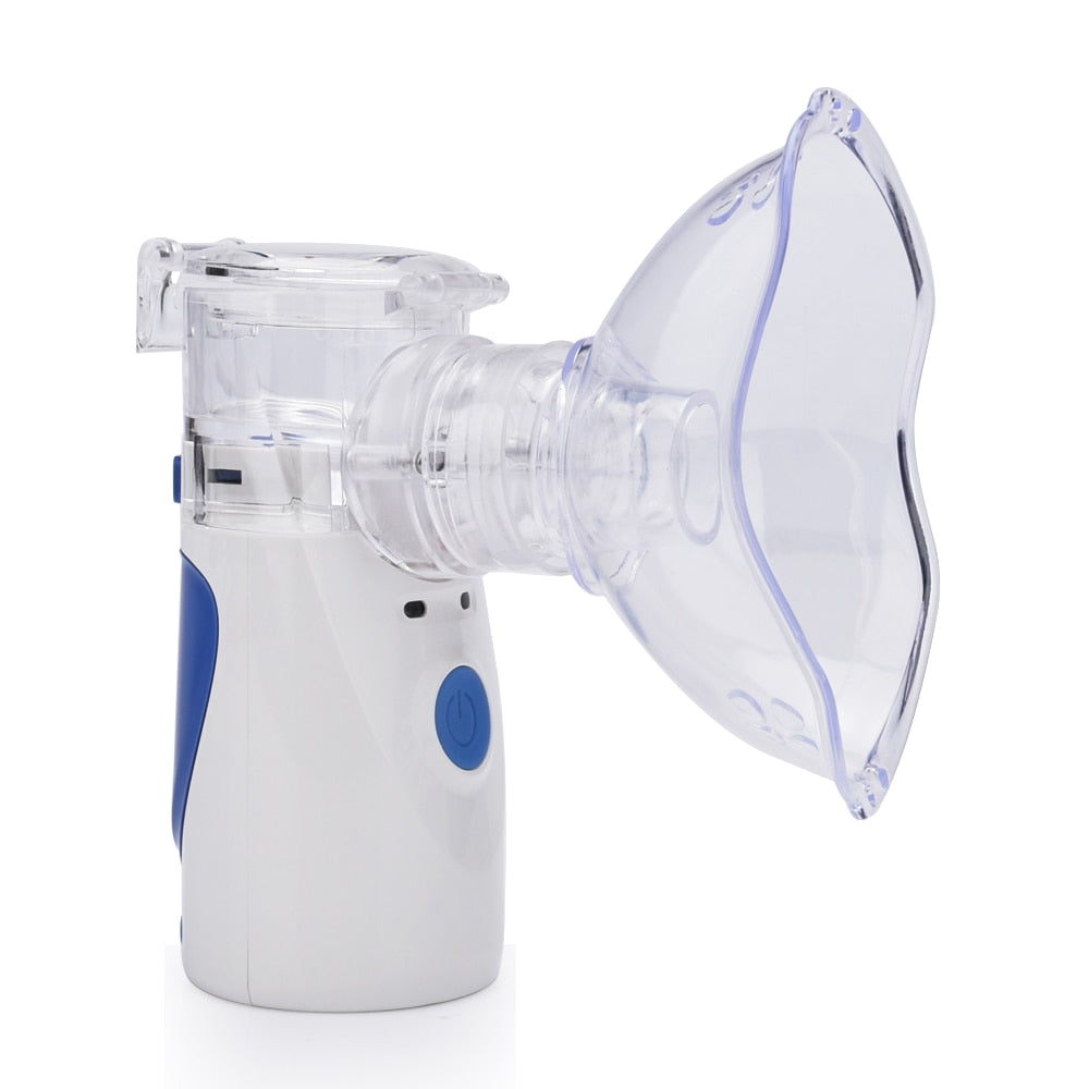 Maroon Asteria portable nebulizer inhaler for baby, compact skincare device for steam inhalation therapy.