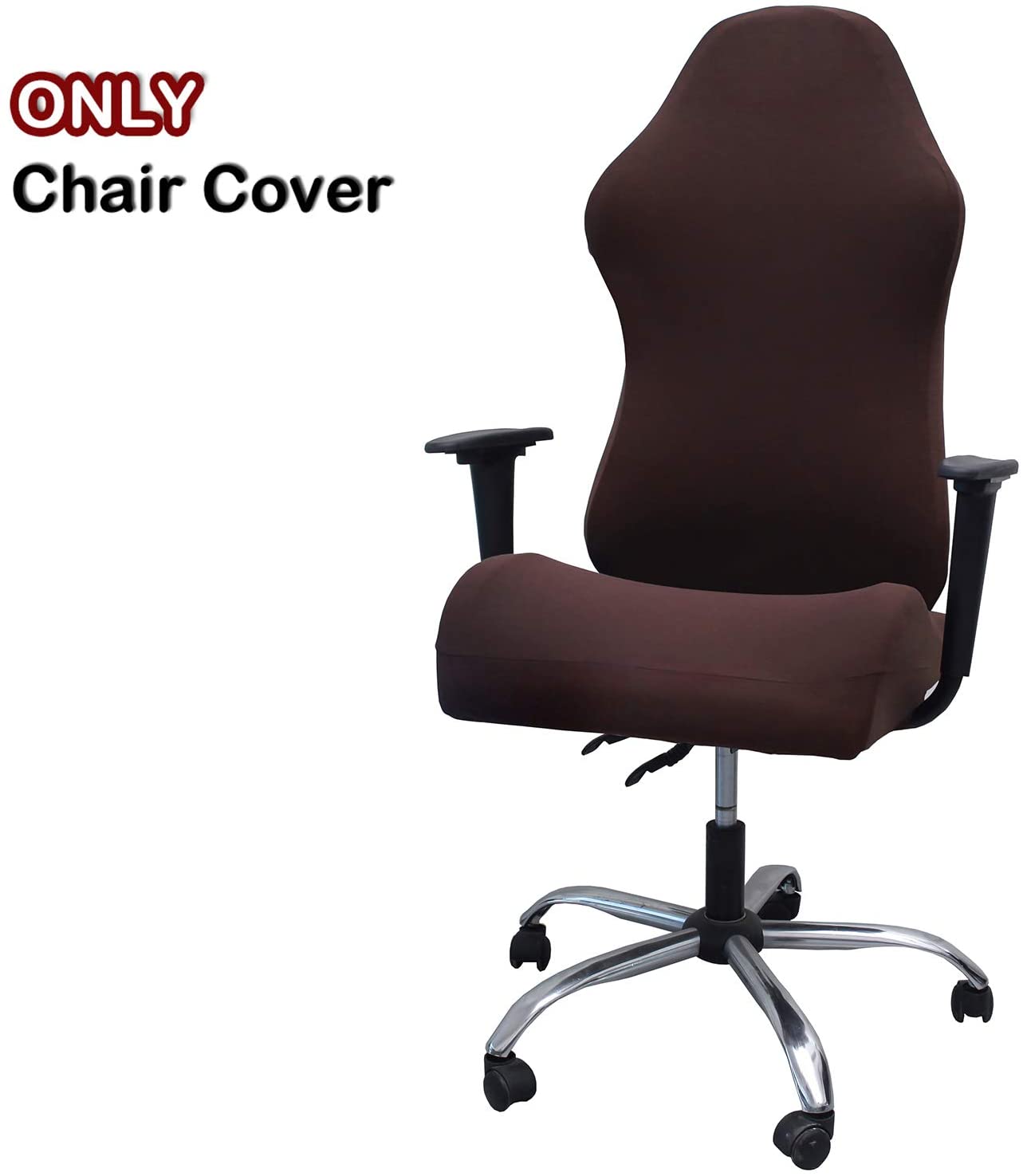 Maroon Asteria gaming chair slipcover on a computer desk chair, designed for office and gaming room protection.