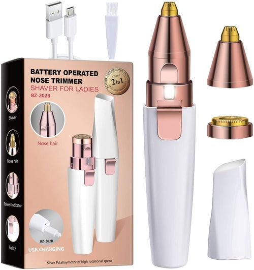 Maroon Asteria 2-in-1 electric eyebrow trimmer for women, featuring a sleek design for painless eyebrow shaping and grooming.
