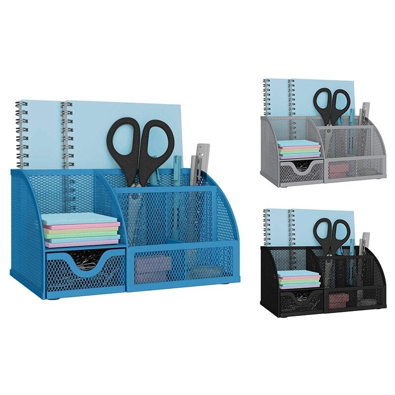 Maroon Asteria sturdy desktop organizer with multiple compartments for home office, school, and college desk storage.