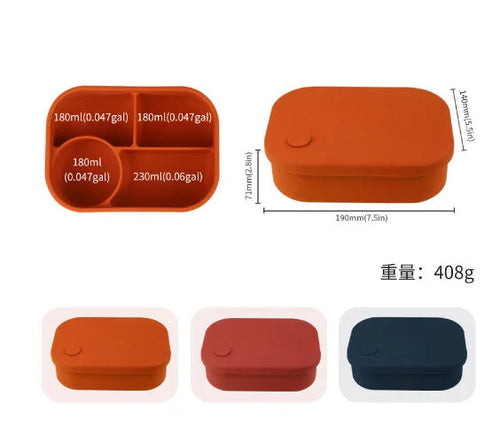 Rose Oscar BPA free silicone food container for microwave use, heat-resistant bento box, ideal for kitchen storage and meal prep.