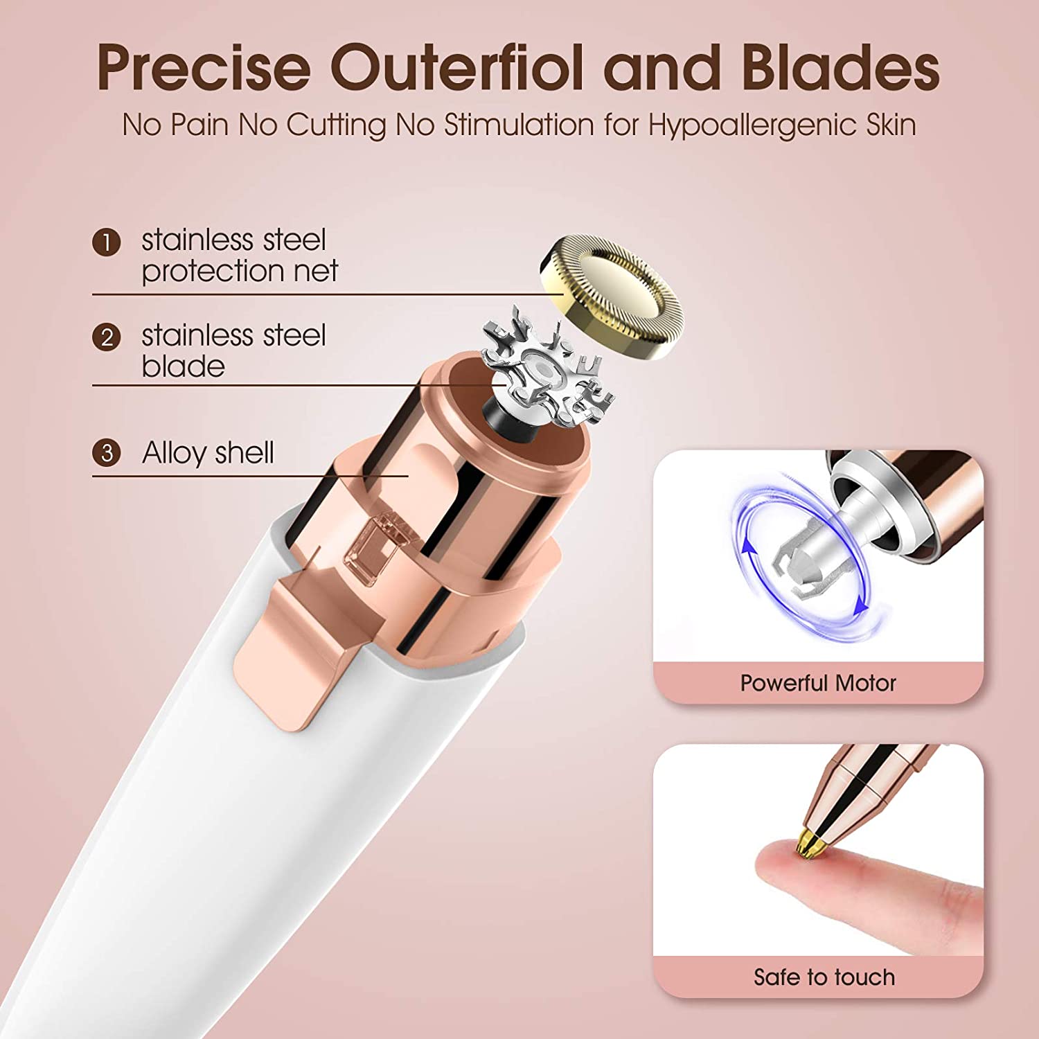 Maroon Asteria 2-in-1 electric eyebrow trimmer and epilator for women, close-up view of the haircare device in hand.