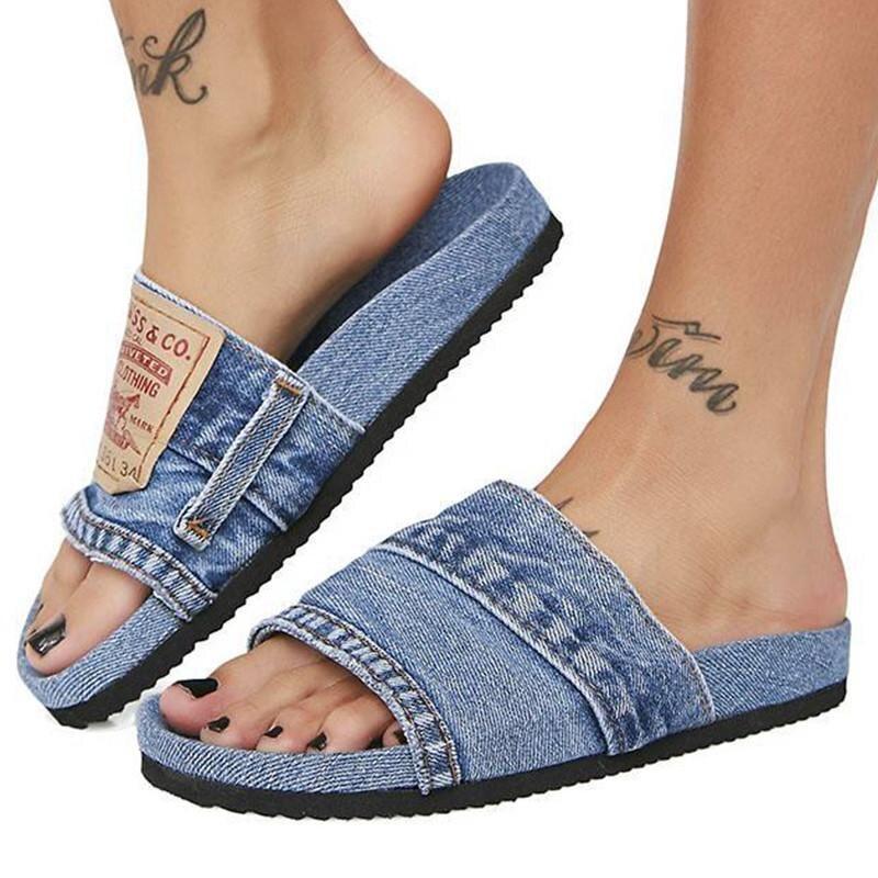 Blue and black denim women&