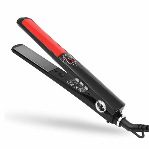Maroon Asteria professional nano-titanium keratin hair straightener flat iron with sleek design and ceramic plates for smooth styling