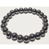 Silver Hestia 8mm hematite beaded elastic stretch bracelet with polished round hematite stones and flexible design.