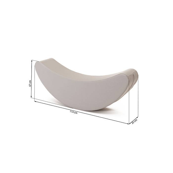 Blush Apricot IGLUSOFTPLAYR banana-shaped furniture piece with a smooth yellow surface and playful design.