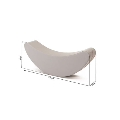 Blush Apricot IGLUSOFTPLAYR banana-shaped furniture piece with a smooth yellow surface and playful design.