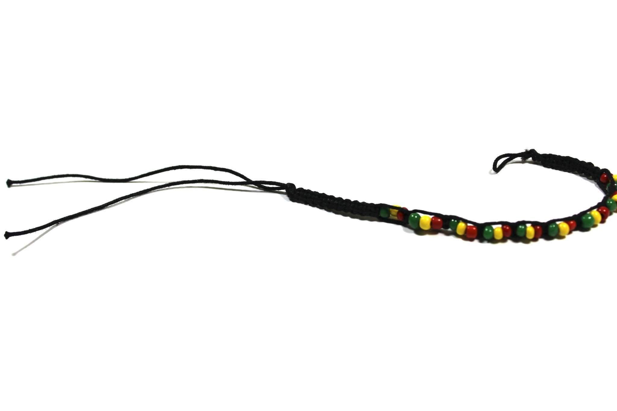 Silver Hestia Rasta Vibrations bracelet with colorful beads and engraved details, featuring a vibrant, bohemian style bracelet.