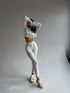 bridal white cropped hoodie set women