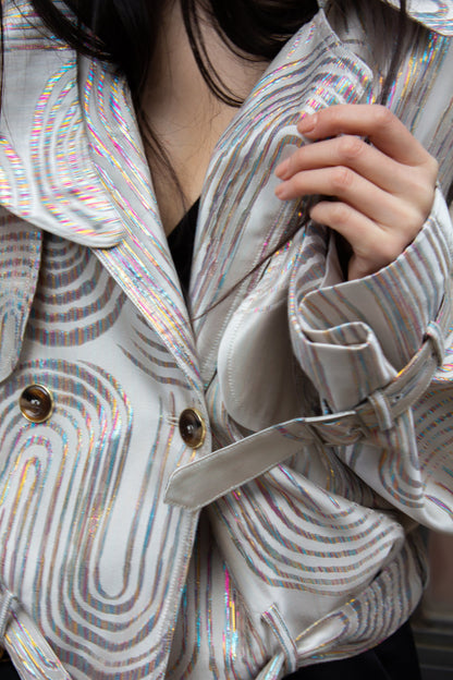 Beige Jacqueline bomber jacket for women by Mauve Daisy, stylish women&