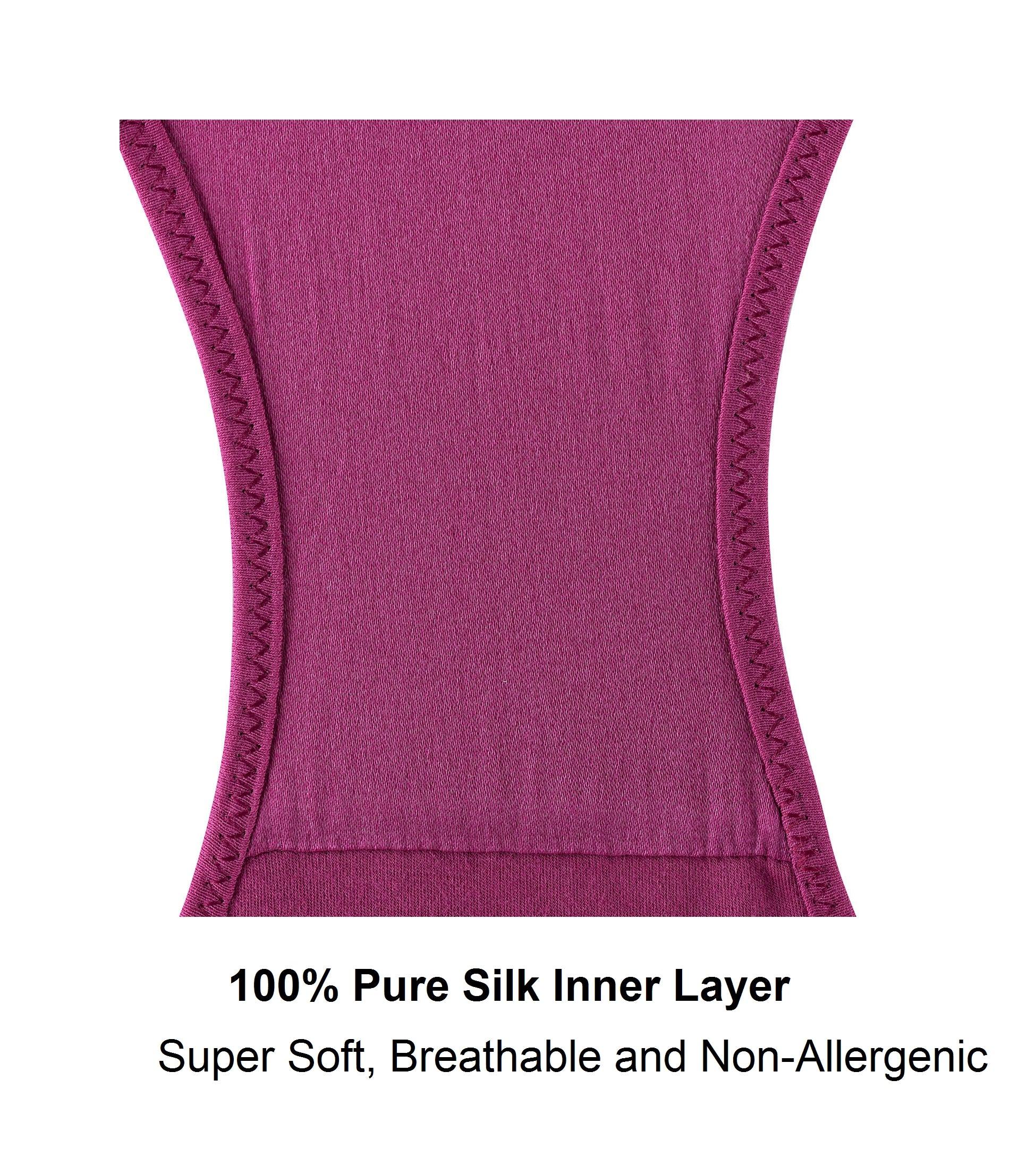 Fuchsia high waisted silk and organic cotton full brief lingerie by Copper Antilochus, showing smooth fabric and comfortable fit.