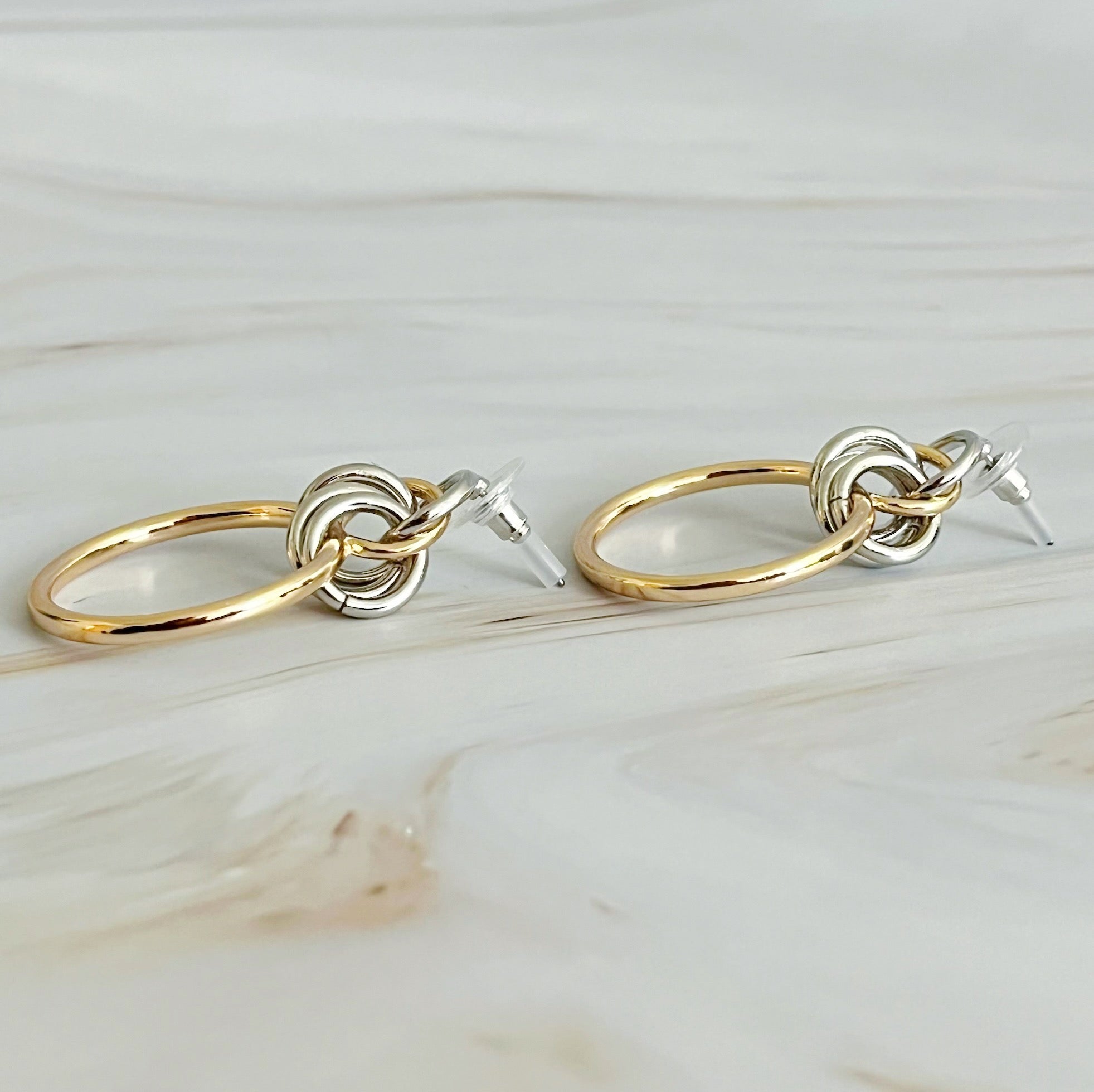 Fuchsia Hercules Knock On The Beauty hoop earrings featuring sleek gold hoops, stylish jewelry for elegant accessories.