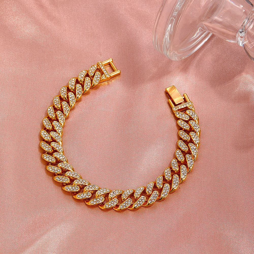 Blush Bella Cuba Rhinestone Bracelet featuring sparkling rhinestones and intricate jewelry design.