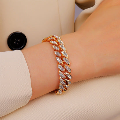 Blush Bella Cuba Rhinestone Bracelet featuring sparkling rhinestones and intricate metalwork, elegant jewelry accessory.