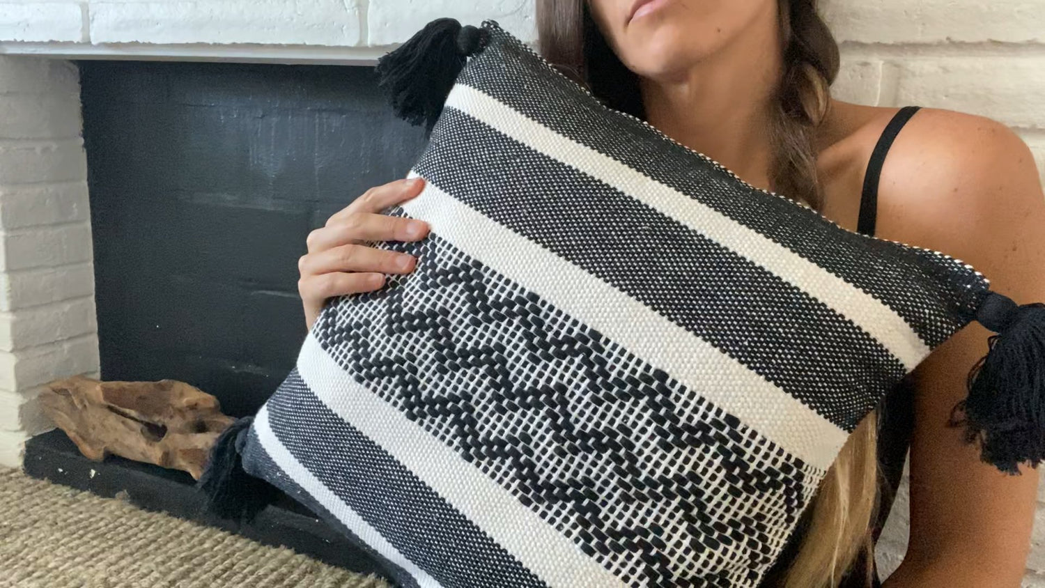 Violet Athena Zig Zag Accent Cotton Pillow Cover with colorful geometric pattern, decorative home accent pillow.