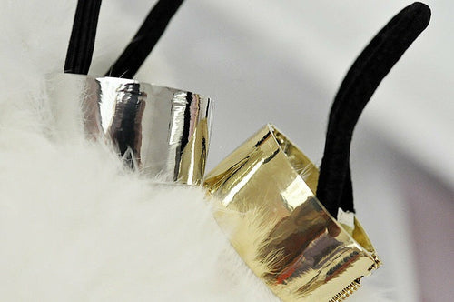 Punk style hair ring jewelry by Blush Bella featuring black and silver metal design, suitable for edgy fashion accessories.