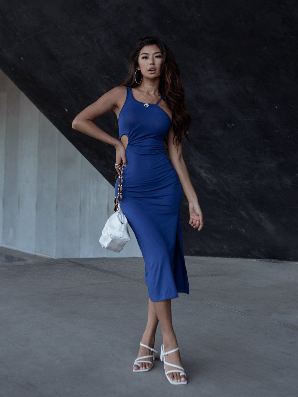 Azure Thanatos Cocktails at the Museum Cutout Dress, stylish women&