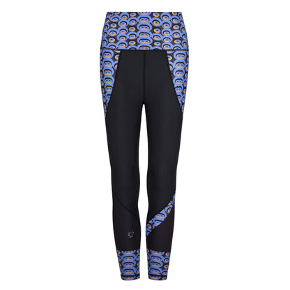 White Oliver Siefay blue leggings for women, stylish activewear with a comfortable fit, shown on a model in the image.