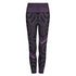 White Oliver Signature On Purple Splash activewear leggings without pockets, featuring vibrant purple splash design on stretchy fabric.