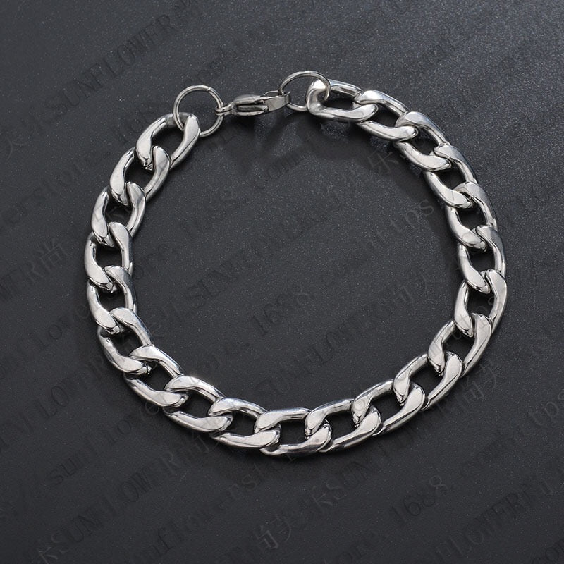 Close-up of Blush Bella NK chain bracelet showing its delicate jewelry design and silver-toned links.