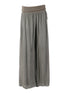 Violet Medea Olive Donna Italian silk palazzo pants with wide-leg design, showcasing luxurious fabric and elegant style.