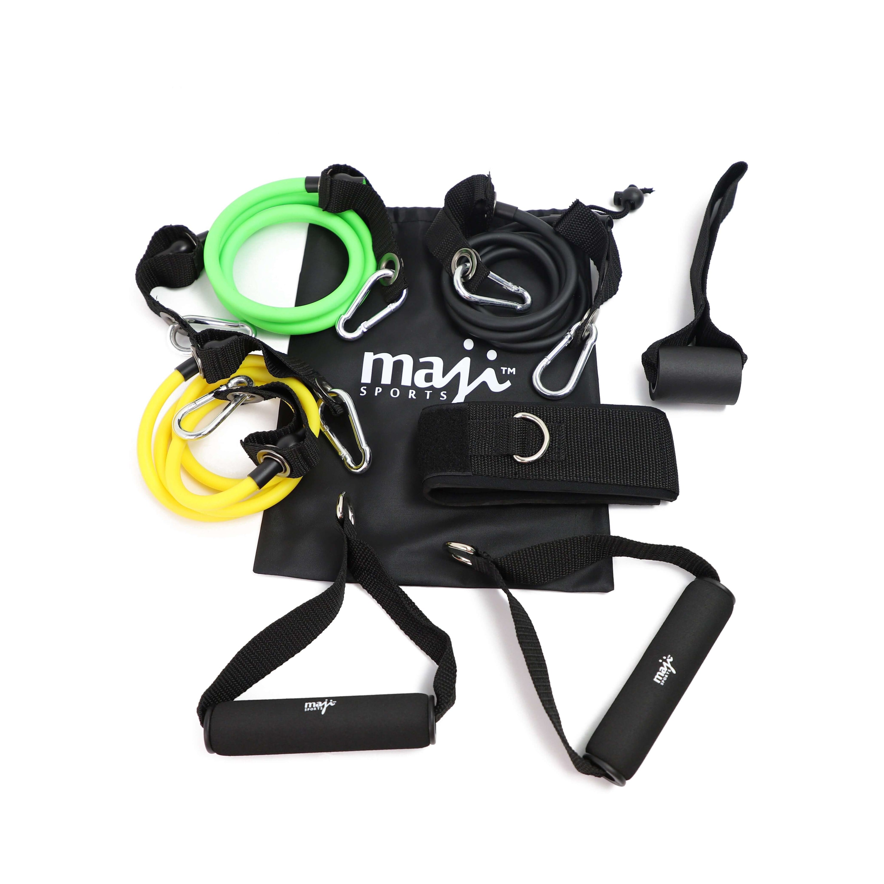 Black Lavender Maji Sports full-body resistance workout tube kit with handles and adjustable bands for strength training.