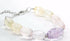 Pastel Sparkles Quartz Stone bracelet by Silver Hestia featuring multicolored beads and silver accents on a white background.