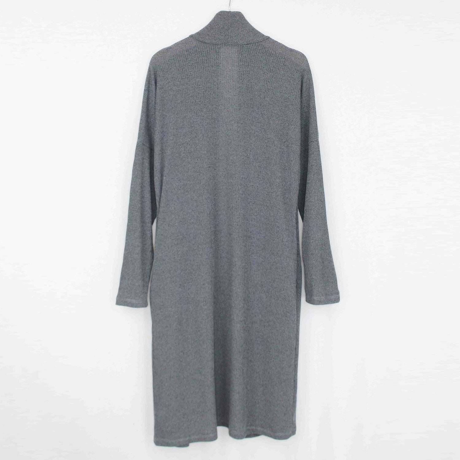 Yellow Hera long sleeve maxi cardigan with a soft knit fabric, styled as a versatile jacket or coat.