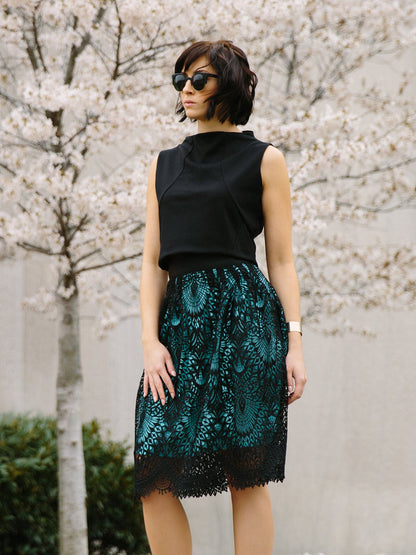 Salmon Bella Victoria skirt in a stylish design, shown in a close-up image highlighting the fabric and fit.