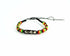 Silver Hestia Peace & Rasta Vibes Friendship macrame bracelet with colorful beads and intricate knot design.