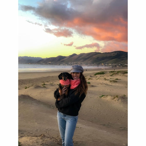 Scarlet Gaia Hubba Hubba pet scarf featuring colorful floral pattern, soft fabric, designed for pets to wear comfortably.