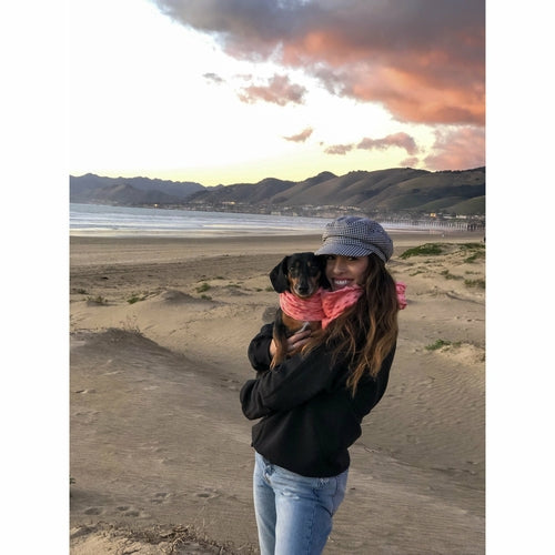 Scarlet Gaia Hubba Hubba pet scarf with colorful pattern, lightweight and soft fabric designed for pets to wear comfortably.