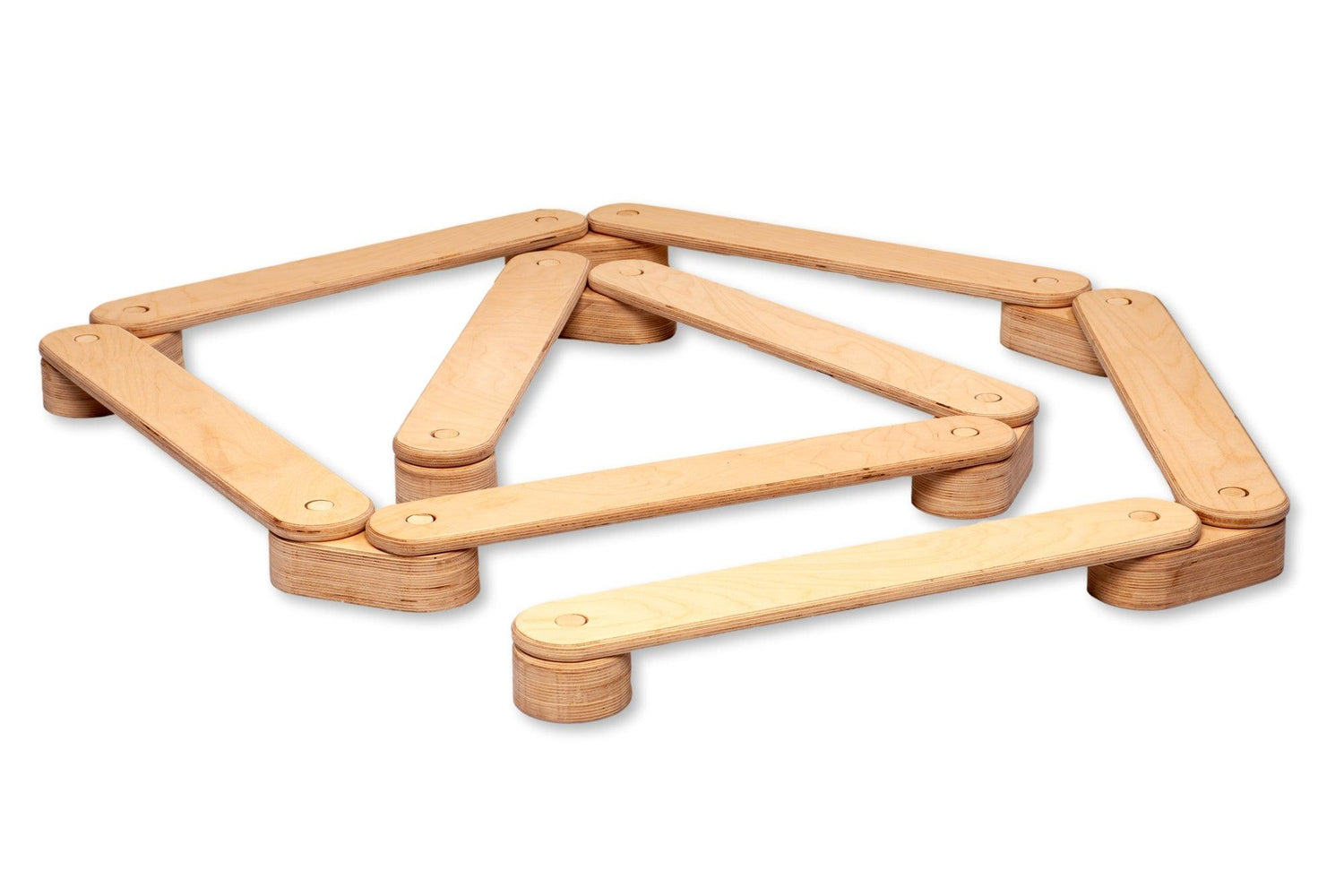 Red Oceanus Montessori balance beam and stepping stones set, including wooden beam and colorful stepping stones for children&