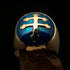 Solid blue Cross Lorraine men&