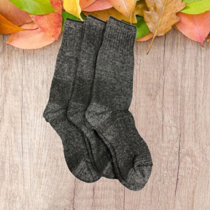 Olive Prometheus Sierra Socks for men and women, full cushion hiking and hunting socks, three pairs in a pack.