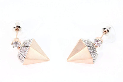 Silver Hestia diamond girl stud earrings with sparkling gemstone accents on silver posts, featuring a delicate and elegant design.