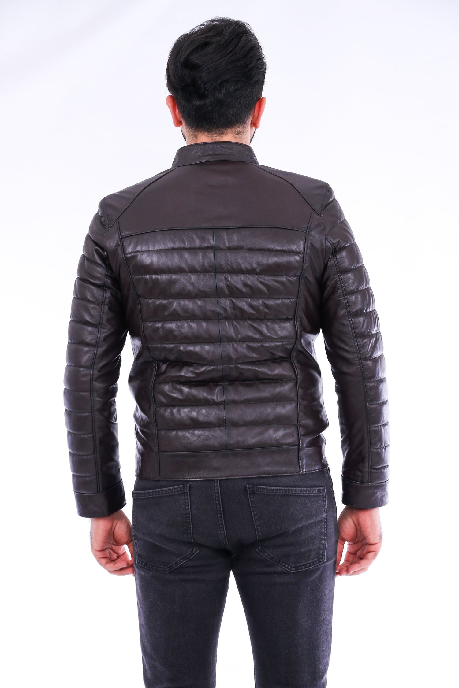 Sangria Iapetus Loano quilted biker jacket in black with silver zipper details, stylish outerwear for a modern edgy look.