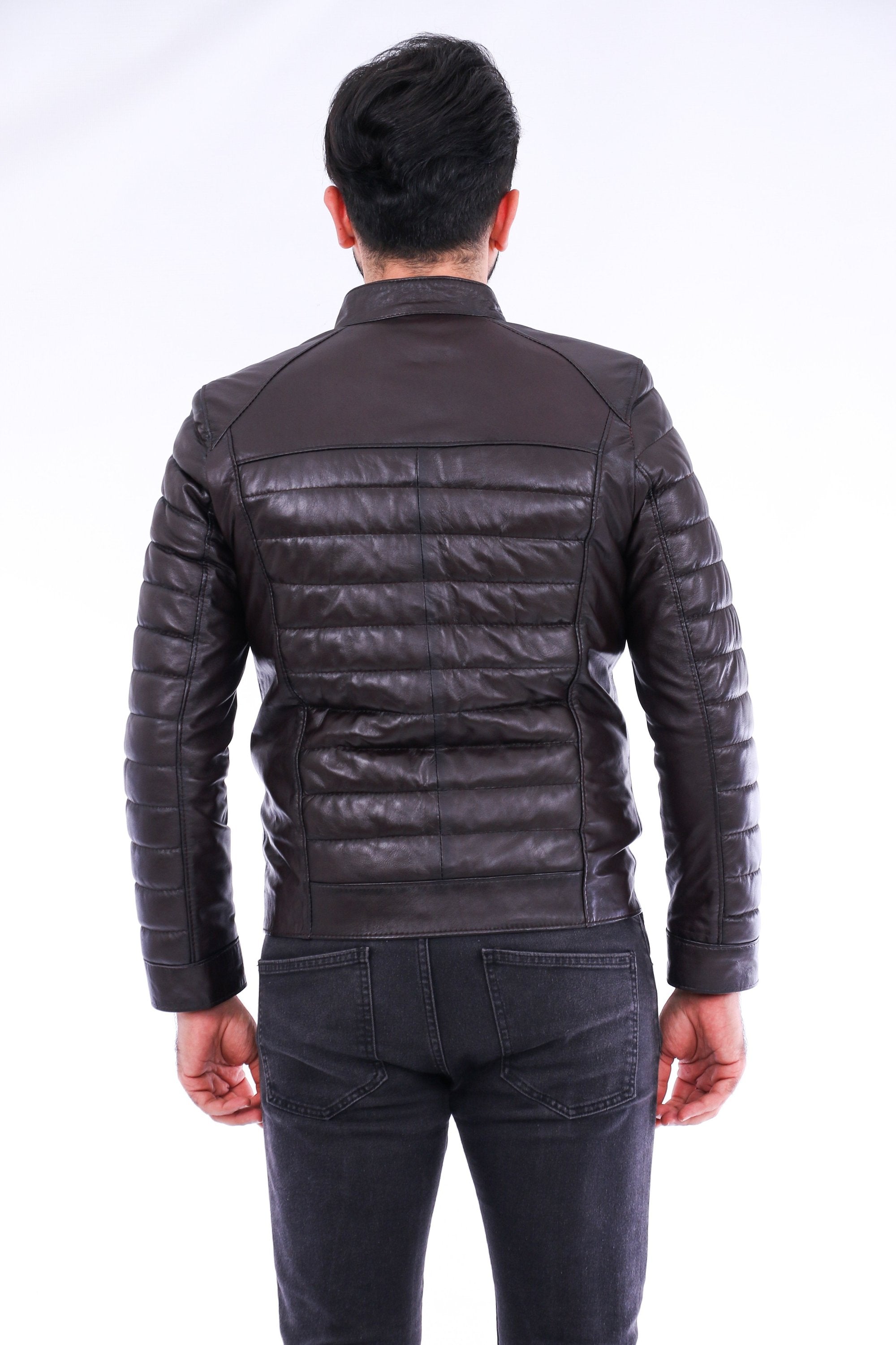 Sangria Iapetus Loano quilted biker jacket in black with silver zipper details, stylish outerwear for a modern edgy look.