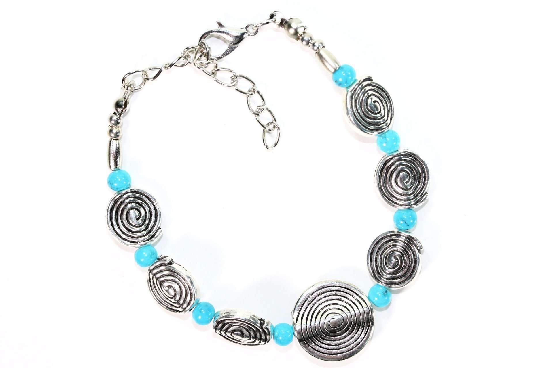 Silver Hestia Infinity Spiral Charm Bracelet featuring a twisted silver design and a delicate infinity charm.