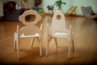 Red Oceanus Montessori table and chair set for children&